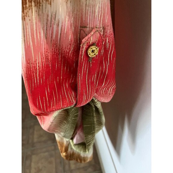 Emily Daniels Women’s XL Multicolor Sequin Blouse Shirt Roll Tab Sleeve - Picture 6 of 12